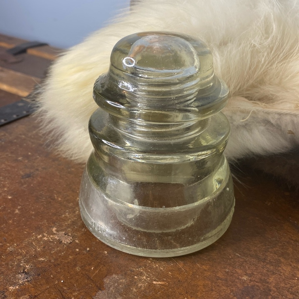 . Vintage Armstrong Clear Glass Insulator - Made in USA